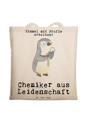 Mr. & Mrs. Panda Tragetasche Chemiker Leidenschaft mit Spruch in Creme