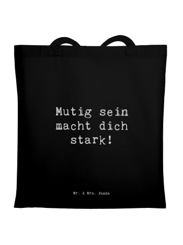 Mr. & Mrs. Panda Shopping Bag Spruch Angst überwinden mit Spruch in Schwarz