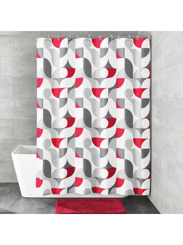 Kleine Wolke textiler Griff Duschvorhang Tess in rubin