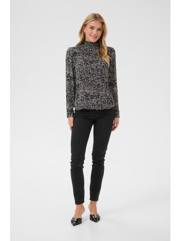 Kaffe Bluse langarm KAamber Regular fit in Black/Turtledove Graphic Dot