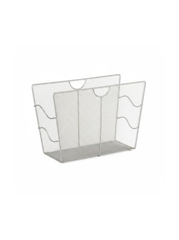relaxdays Zeitungsständer in Silber - (B)39x (H)27 x (T)17 cm