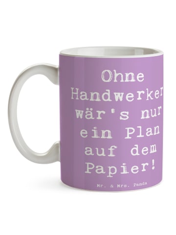 Mr. & Mrs. Panda Kaffeebecher Spruch Handwerker Lebensart mit Sp... in Lavendeltraum