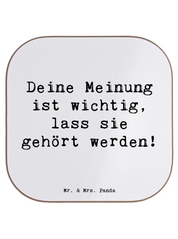 Mr. & Mrs. Panda Tischuntersetzer Spruch Mutig zu seinen Meinung... in Weiß