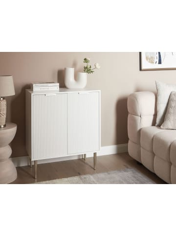 Beliani Sideboard SOHO in Weiß/Gold - (W) 70 x (H) 82 x (L) 40 cm