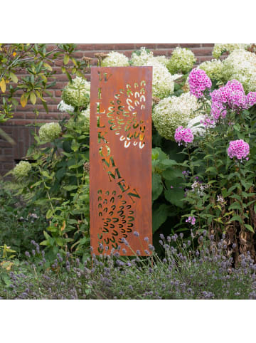 UNUS Gartenschild Rost Willkommen in Braun