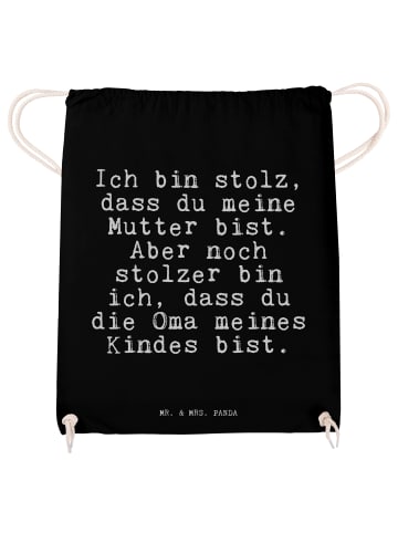 Mr. & Mrs. Panda Sportbeutel Ich bin stolz, dass... mit Spruch in Schwarz