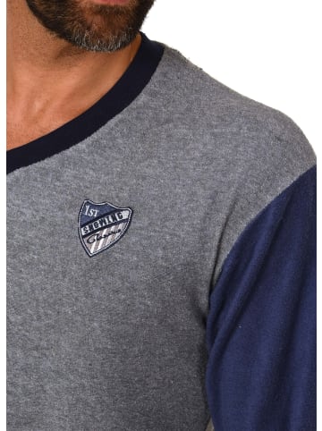 NORMANN Frottee Schlafanzug langarm Pyjama Bündchen - 49631 in blau