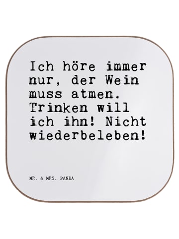 Mr. & Mrs. Panda Untersetzer Glas Ich höre immer nur,... mit Spruch in Weiß