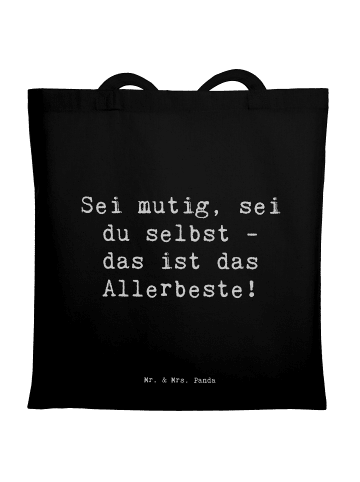 Mr. & Mrs. Panda Tragetasche Spruch Mutig zu sich selbst stehen ... in Schwarz