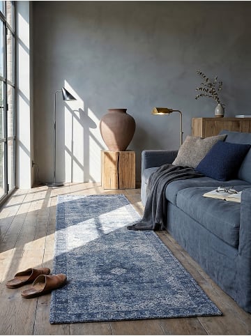 KADIMA DESIGN Flachgewebe-Teppich Handgewebt COQUET Pflegeleicht Vintage in Blau