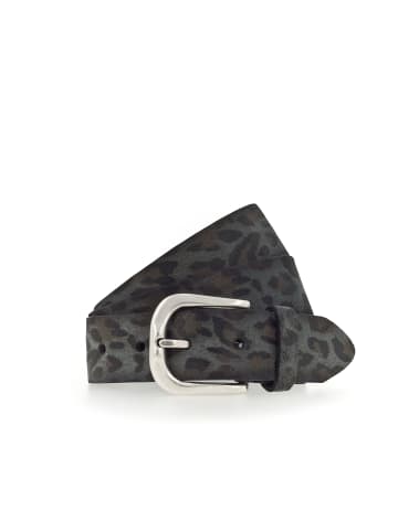 Vanzetti Ledergürtel mit Animal-Print in Schwarz-Anthrazit