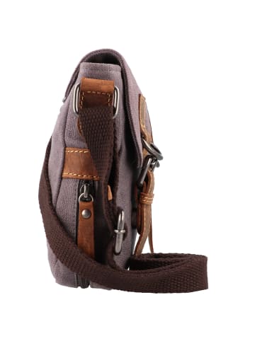 Greenburry Vintage Hemp Umhängetasche 22 cm mit Dehnfalte light grey