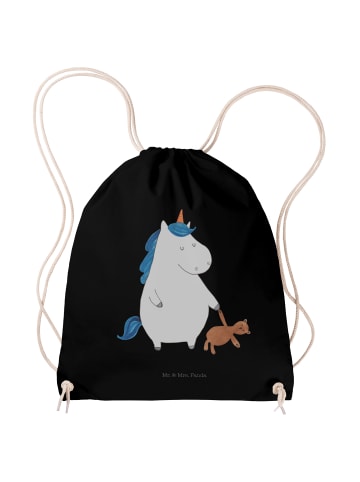 Mr. & Mrs. Panda Gym Rucksack Einhorn Teddy ohne Spruch in Schwarz