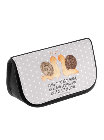 Mr. & Mrs. Panda kulturtäschchen Schnecken Liebe mit Spruch in Grau Pastell