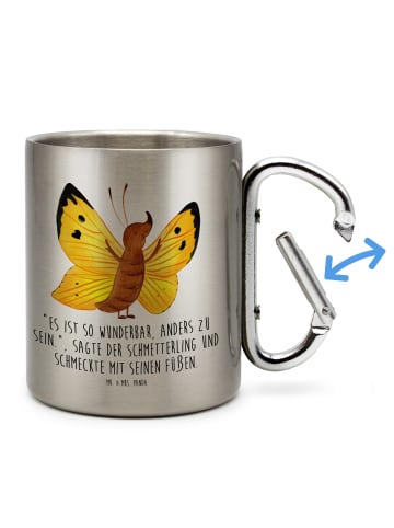 Mr. & Mrs. Panda Becher Schmetterling Zitronenfalter mit Spruch in Silber