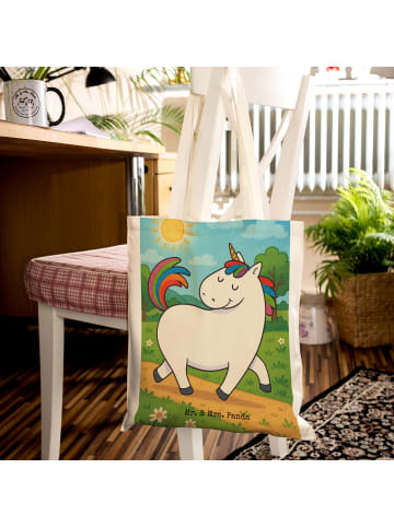 Mr. & Mrs. Panda Shopping Tasche Einhorn Stolzieren Design ohne ... in Weiß