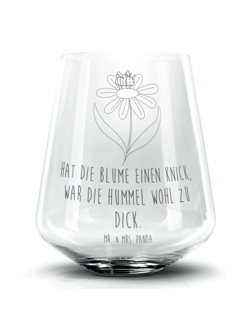 Mr. & Mrs. Panda Cocktail Glas Hummel Blume mit Spruch in Transparent