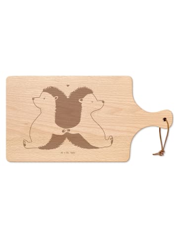 Mr. & Mrs. Panda Frühstücksbrett Igel händchenhaltend ohne Spruch in Transparent