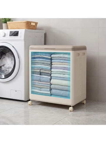 COSTWAY Aufbewahrungsbox faltbar 45 L in Taupe