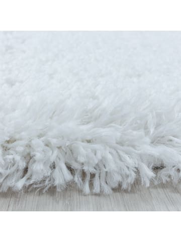 KADIMA DESIGN Teppich Hochflor Shaggy Waschbar Einfarbig SALZACH Strapazierfähig in Weiß