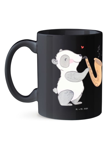 Mr. & Mrs. Panda Becher Saxophon Magie mit Spruch in Schwarz