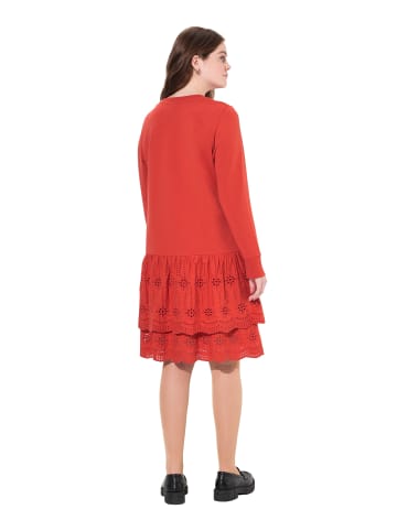 Ulla Popken Midikleid in ziegelrot