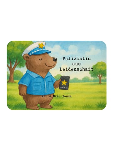 Mr. & Mrs. Panda Magnet Polizistin Leidenschaft Design mit Spruch in Weiß