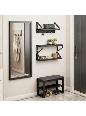 relaxdays 3-tlg. Wandregal Set in Schwarz