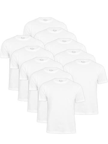Cotton Prime® 10er Pack T-Shirt Basic O-Neck in Weiss