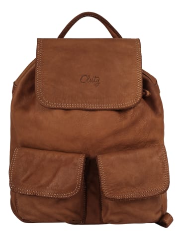 Cluty Rucksack echt Leder in cognac