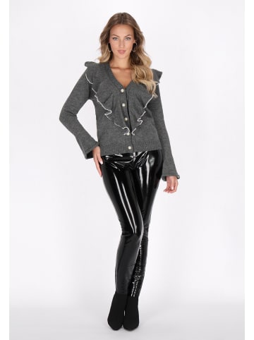 faina Damen Cardigan in Dunkelgrau Melange