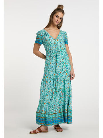 usha FESTIVAL Damen Maxikleid Mit Blumenprint in Türkis Mehrfarbig
