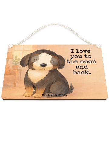 Mr. & Mrs. Panda Schild Hund Entspannen Design mit Spruch in Weiß