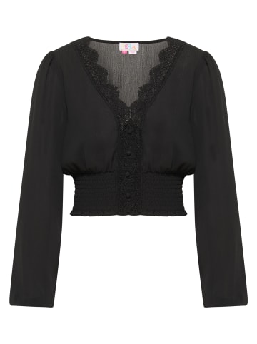 IZIA Damen Cropped Bluse Langarm in Schwarz