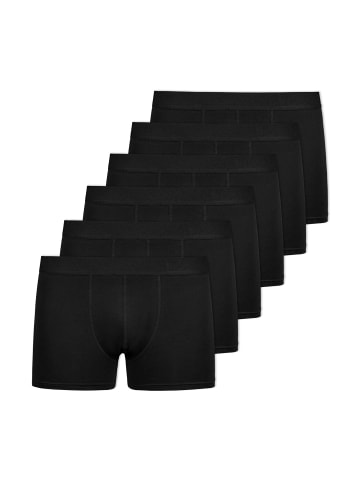 SNOCKS Boxershorts ohne Logo aus Bio-Baumwolle 6 Stück in Schwarz