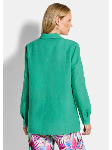 GOLDNER Kurzgröße:  Sommerbluse mit Seitenschlitz in grün