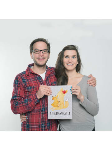Mr. & Mrs. Panda Poster Fuchs Mama mit Spruch in Grau Pastell