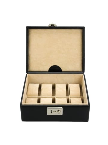 Windrose Beluga Schmuckkasten Leder 19.5 cm in schwarz