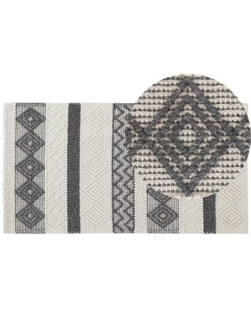 Beliani Kurzflor DAVUTLAR in Grau/Beige - (W) 80 x (H) 1 x (L) 150 cm