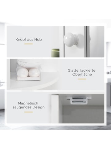 HOMCOM Spiegelschrank-66L x 17B x 63Hcm-Weiß