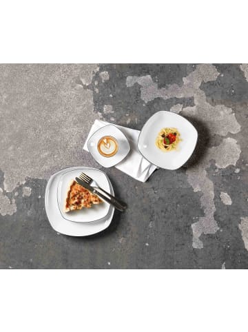 Seltmann Weiden 6er Set Brotteller eckig Lido Black Line ø 17,5 cm in weiß