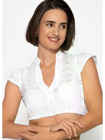 SASSYCLASSY Baumwollbluse mit Stickerei in Weiß