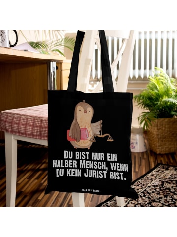 Mr. & Mrs. Panda Tasche Jurist Herz mit Spruch in Schwarz