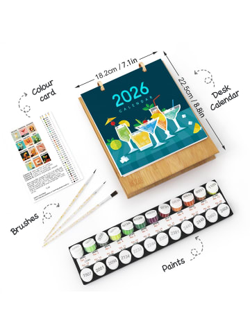 ARTNANAS Malen nach Zahlen 2026 Tischkalender -"Cocktail"