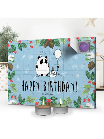 Mr. & Mrs. Panda Adventskalender Panda Geburtstag mit Spruch in Eisblau
