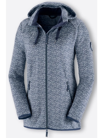 WITT WEIDEN Strickfleece-Jacke in marine-weiß-gemustert