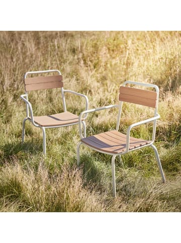 Butlers Stapelstuhl TONKA mit Armlehnen 2er-Set in Beige