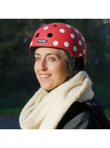 Melon® Helm Dotty White (matte) in rot