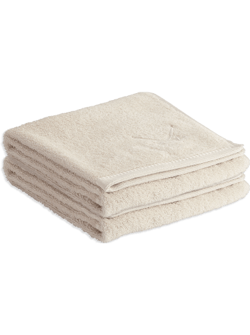 Sansibar 2er Handtuch-Set „Frottier-Kollektion Classic“, 50x100 cm in Sand