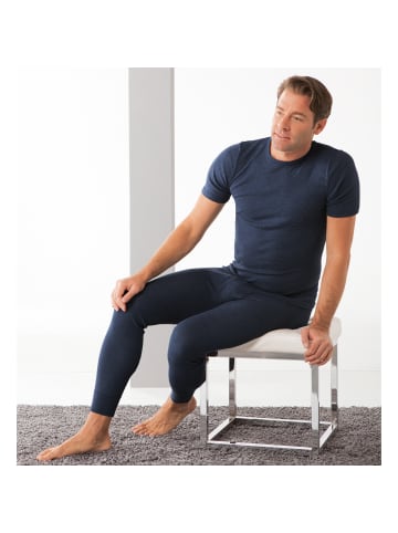 Ammann Baumwolle, Feinripp Unterhemd, 1/2-Arm in marine